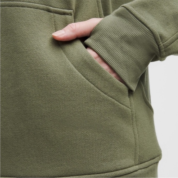 Lululemon Scuba Oversized 1/2 zip full length hoodie Bayleaf/Gold - Picture 5 of 5